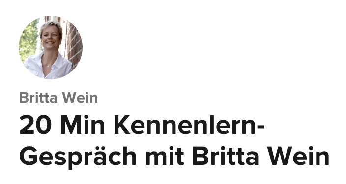 Kennenlerngespräch mit Britta Wein